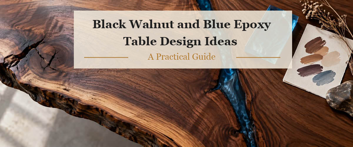 Black Walnut and Blue Epoxy Table Design Ideas