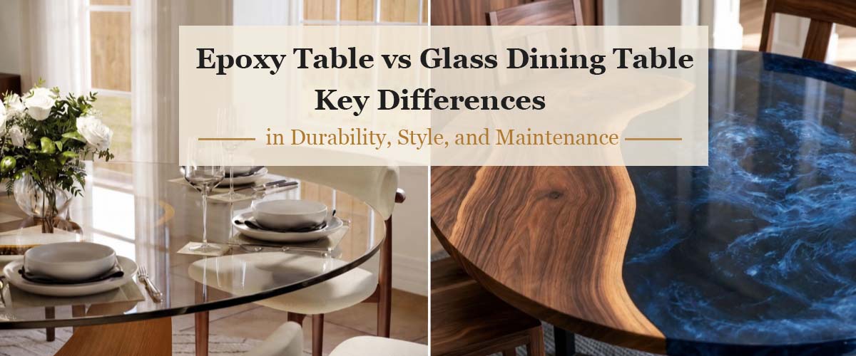 Epoxy River Table vs Glass Dining Table: Key Differences in Durability, Style, and Maintenance