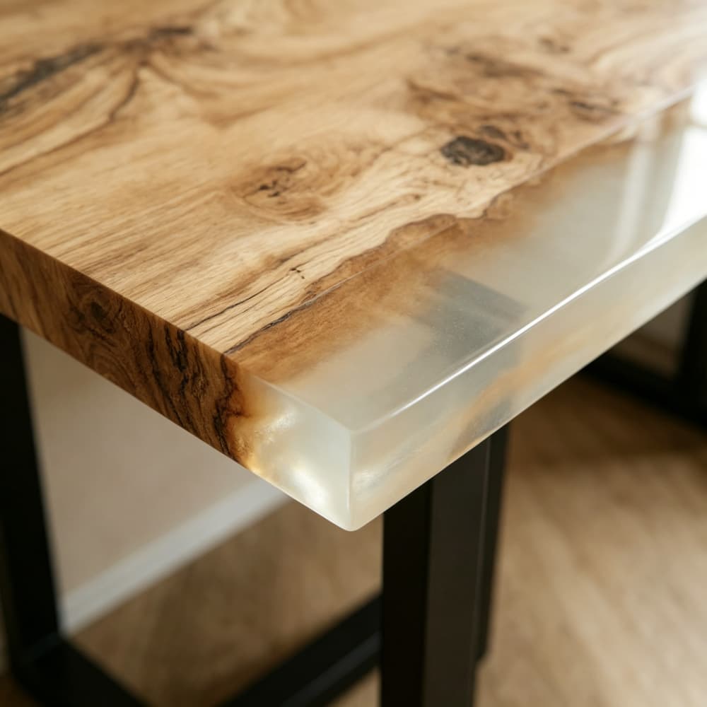 Handcrafted poplar wood computer desk tailored for modern home office interiors