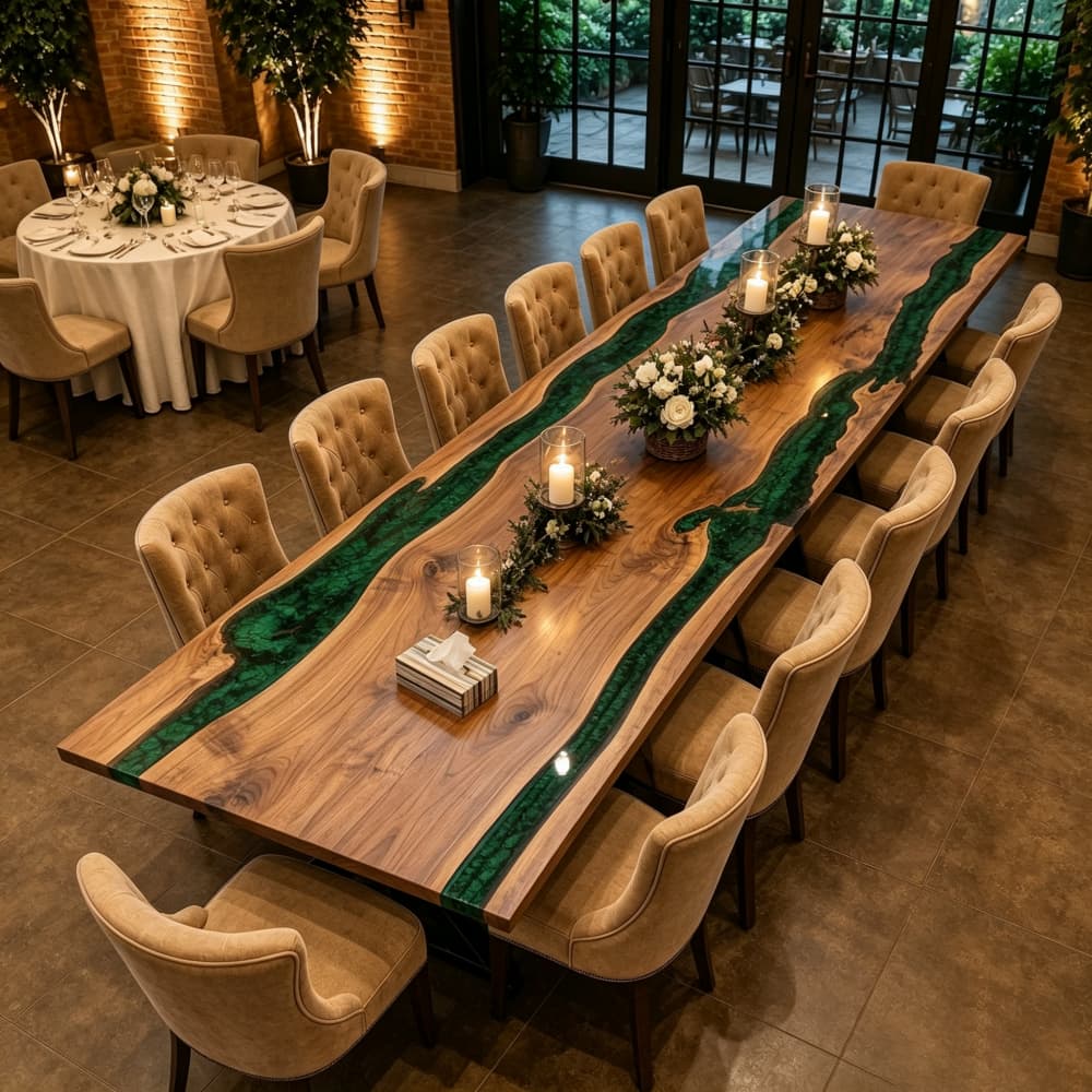 High-quality kiln-dried walnut wood grain for commercial banquet furniture