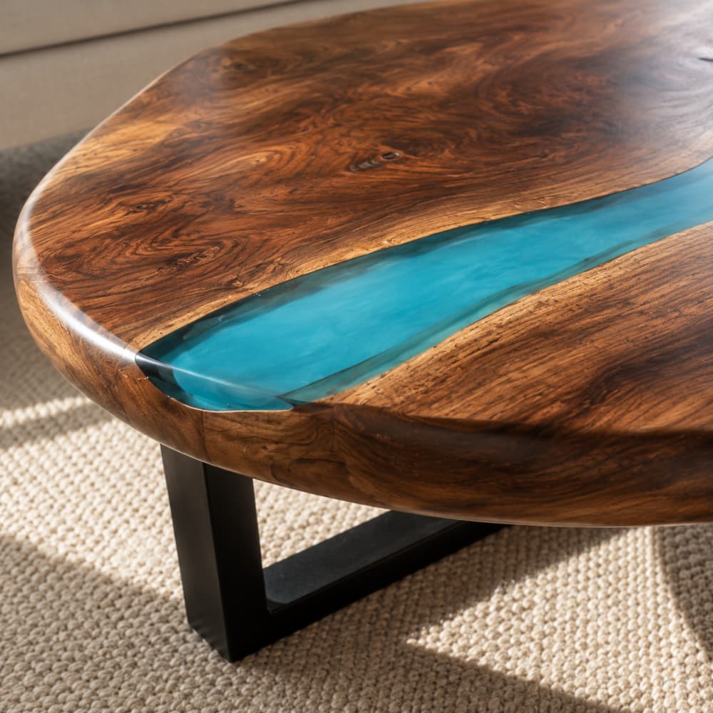 Modern artistic round river table centerpiece for interior design