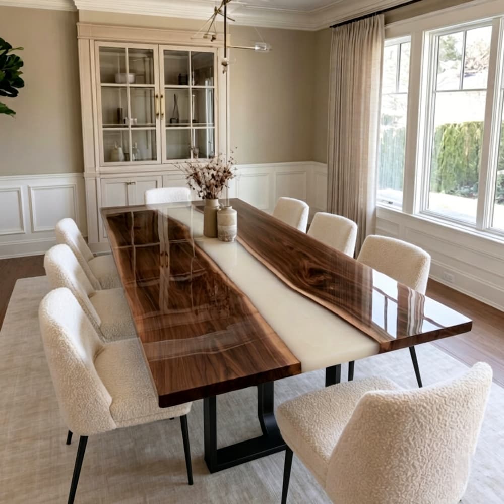 Bespoke executive boardroom table featuring integrated smart media hub